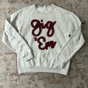 Light Gray Texas A&M Aggie Gig Em’ Sweatshirt